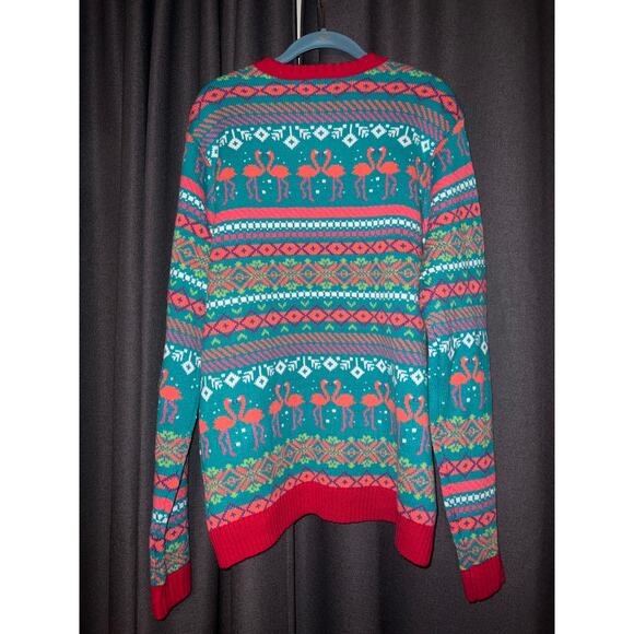 Ugly Christmas Sweater Xmas Size Large Flamingo - Picture 3 of 3